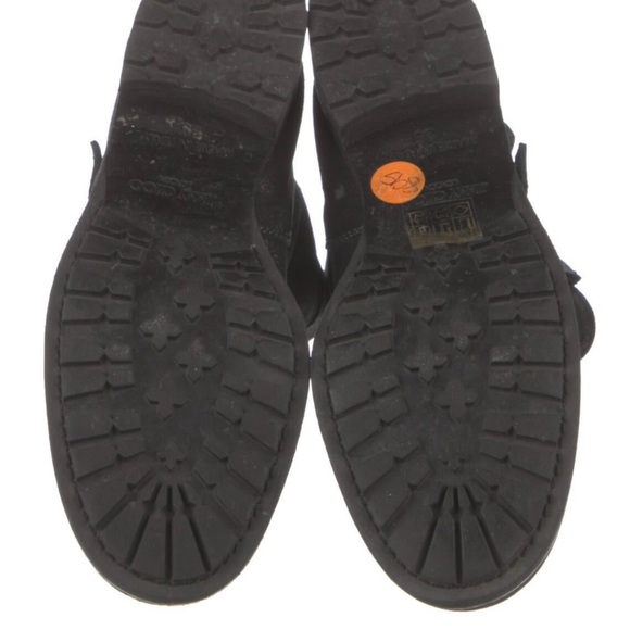 Jimmy Choo, black with a silver shimmer leather combat boots - Picture 8 of 8